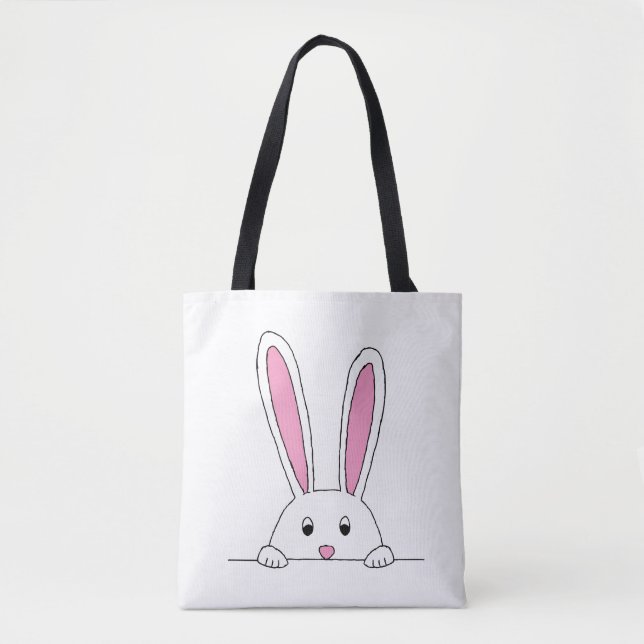 Bolsa Tote Coelho-Cinto-Clipe-Peaking Bons Animais Coelhinhos (Frente)