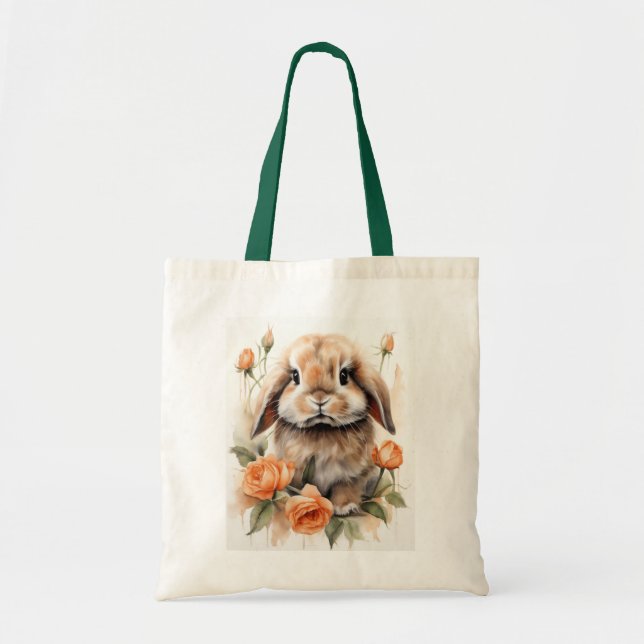 Bolsa Tote Coelho Coelho do Lop Rosa Laranja (Frente)