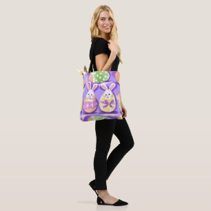 Bolsa Tote coelho com ovos de Páscoa