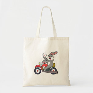 Bolsa Tote Coelho como Biker com motocicleta.PNG