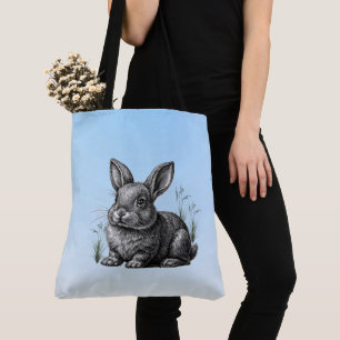 Bolsa Tote Coelho da Cinza bonita contra o céu azul