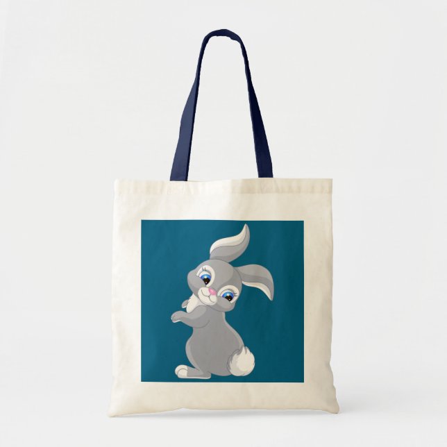 Bolsa Tote Coelho de desenho animado fofo (Frente)
