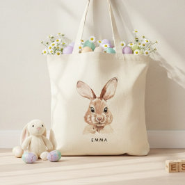 Bolsa Tote Coelho de Páscoa Personalizado com Nome