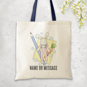 Bolsa Tote Coelho de pelúcia fofo para crianças na escola liv