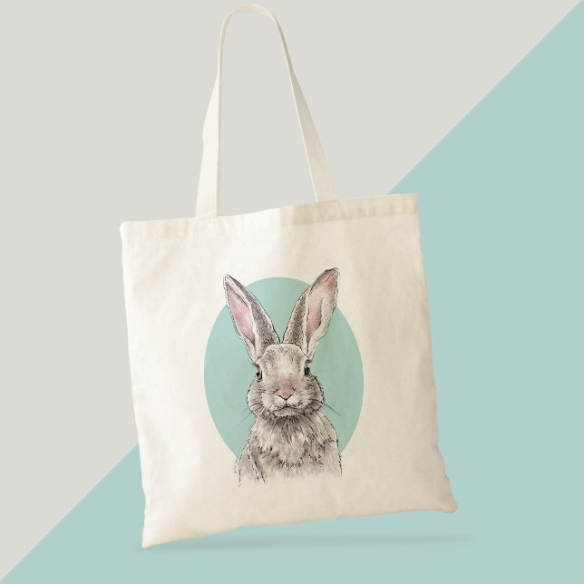 Bolsa Tote Coelho Desenho coelho Primavera Bonito Arte animal (Criador carregado)