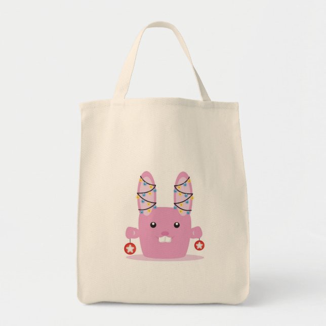 Bolsa Tote Coelho do ano novo/Natal (Frente)