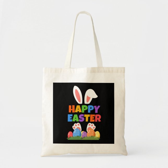 Bolsa Tote Coelho Feliz de Páscoa  (Frente)