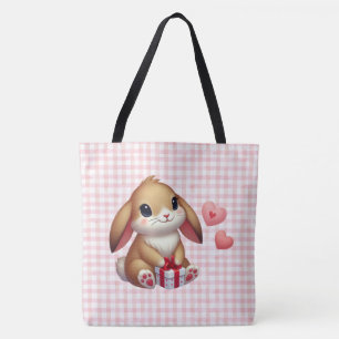 Bolsa Tote Coelho fofo de Dia dos Namorados