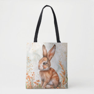 Bolsa Tote Coelho Fofo de Primavera