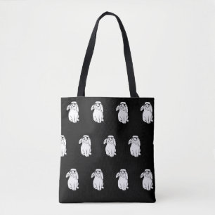 Bolsa Tote Coelho Hipster Coelho Engraçado Com Óculos Animaçã