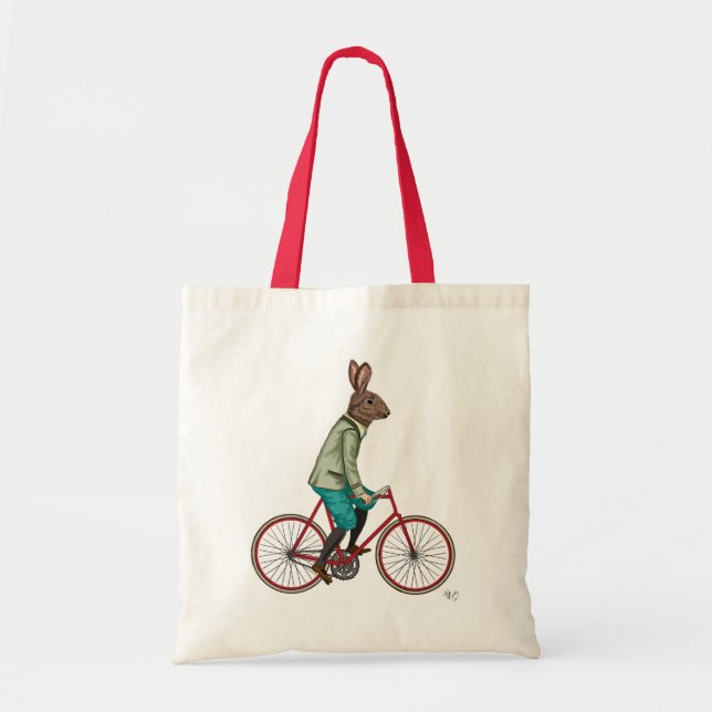 Bolsa Tote Coelho na bicicleta 3 (Frente)