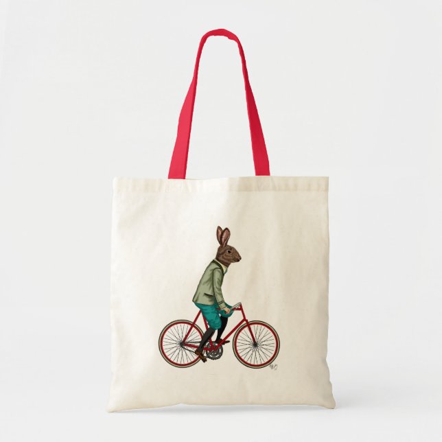 Bolsa Tote Coelho Na Bike 2 (Frente)