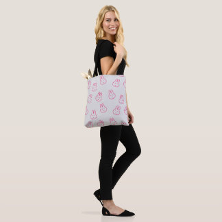 Bolsa Tote Coelho no Humor Estranho - Cor rosa
