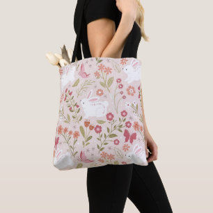 Bolsa Tote Coelho Rosa Caprichoso e Prado Floral