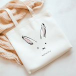 Bolsa Tote Coelho Simples e Correto Giramente Personalizado<br><div class="desc">Você pode "Personalizar" com sua própria imagem e texto para Criar um produto único!</div>
