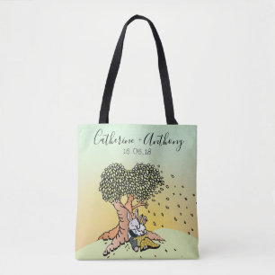 Bolsa Tote Coelhos bonitos do amor que Wedding o favor ou o