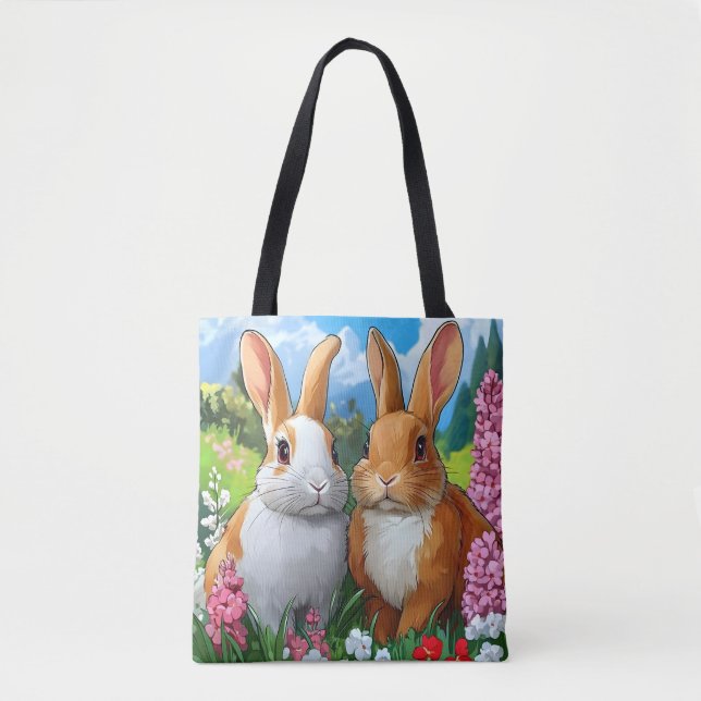 Bolsa Tote Coelhos de Verão (Frente)