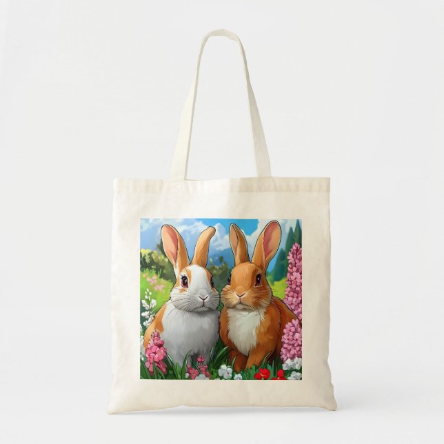 Bolsa Tote Coelhos de Verão (Frente)