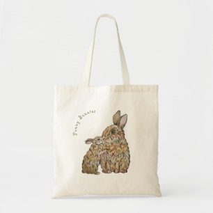 Bolsa Tote Coelhos engraçados. desenho do lápis