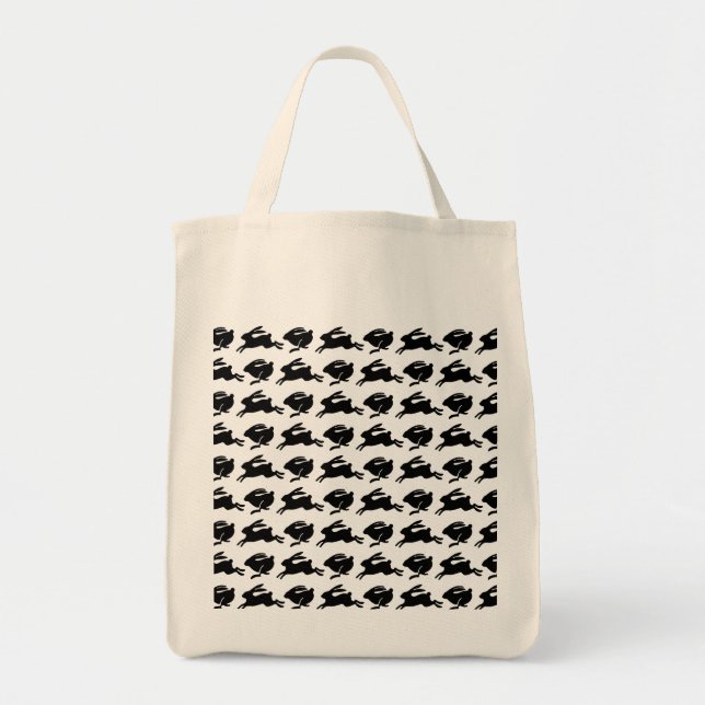 Bolsa Tote Coelhos Pretos Bunny (Frente)
