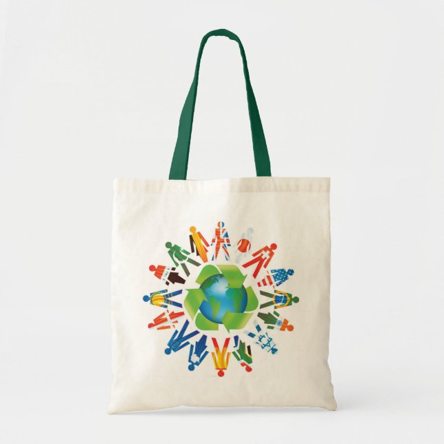 Bolsa Tote Coexista & a paz de mundo vai verde (Frente)
