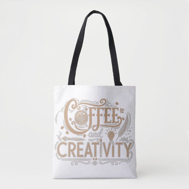 Bolsa Tote Coffee and Creativity Typography (Frente)