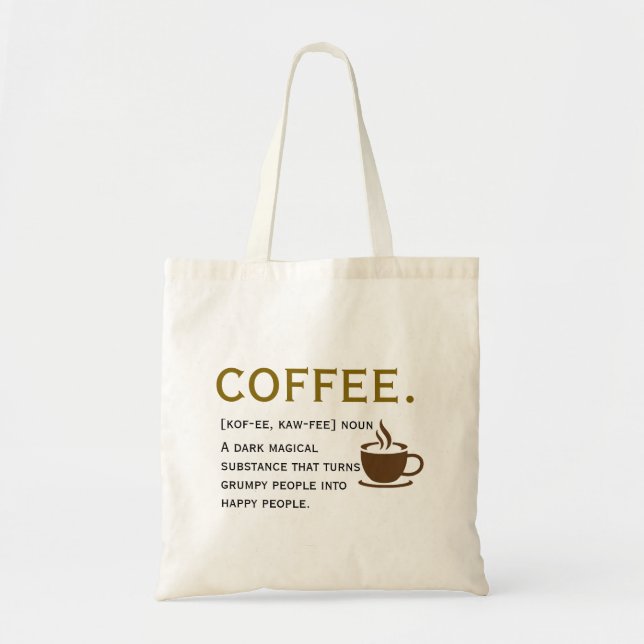 Bolsa Tote Coffee Definition – Funny Dictionary-Style  (Frente)