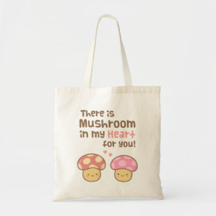 Bolsa Tote Cogumelo Fofo no Meu Coração Para Você Amor Trocad