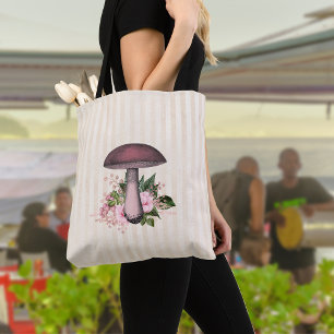 Bolsa Tote Cogumelo Vintage e Compilação Floral