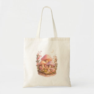 Bolsa Tote Cogumelos Mágicos Vibes Pastel de Casa de Fada