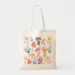Bolsa Tote Cogumelos Pastel aquarela