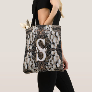 Bolsa Tote Cogumelos Selvagens com Inicial do Nome Monograma
