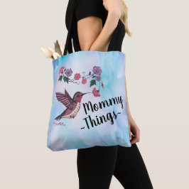 Bolsa Tote Coisas de mamãe, Saco de Tota de Hummingbird