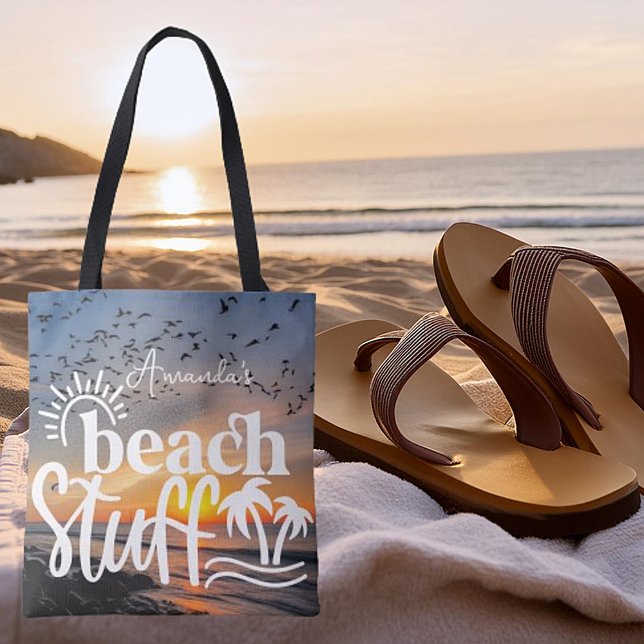 Bolsa Tote "Coisas de praia" Personalizadas (Criador carregado)