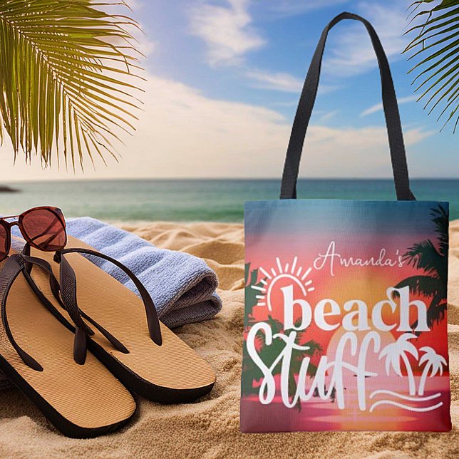 Bolsa Tote "Coisas de praia" personalizadas (Criador carregado)