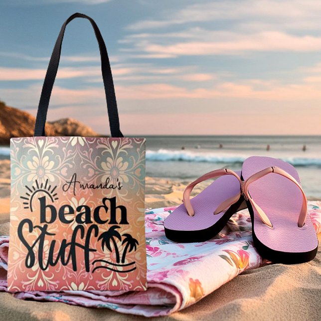 Bolsa Tote "Coisas de praia" Personalizadas (Criador carregado)