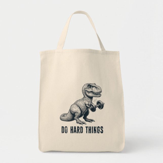 Bolsa Tote Coisas do Duro T-Rex Do (Frente)