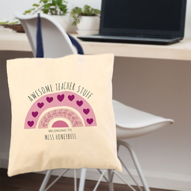 Bolsa Tote Coisas Incríveis de Professor Boho Arco-íris Perso (Criador carregado)