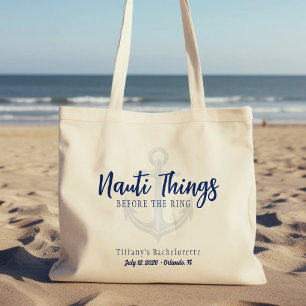 Bolsa Tote Coisas Nauti Antes da Âncora do Anel Despedida de