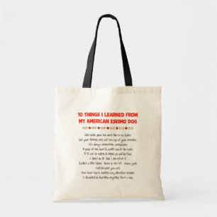 Bolsa Tote Coisas que engraçadas eu aprendi de meu cão Eski