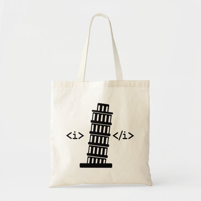 Bolsa Tote Colaborador do desenhista da Web da torre de Pisa (Frente)