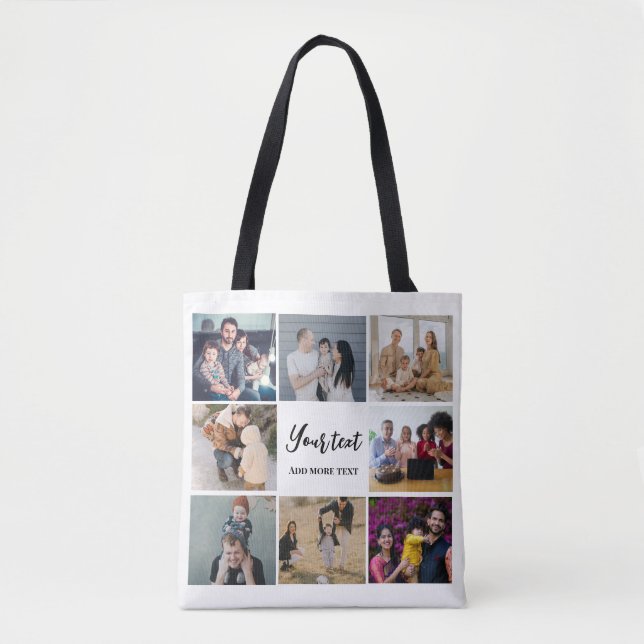 Bolsa Tote Colagem da família moderna simples personalizada (Frente)