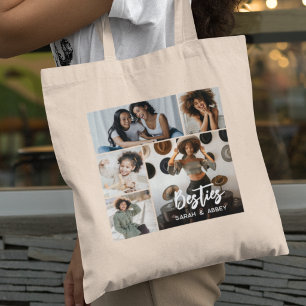 Bolsa Tote Colagem de 10 Fotos das Melhores Amigas Personaliz
