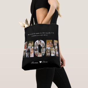 Bolsa Tote Colagem de 20 Fotos de Presente para o Dia das Mãe