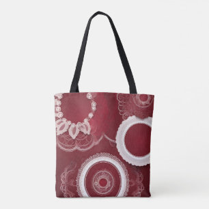 Bolsa Tote Colagem de arte de IA com renda e toalhinha de ren