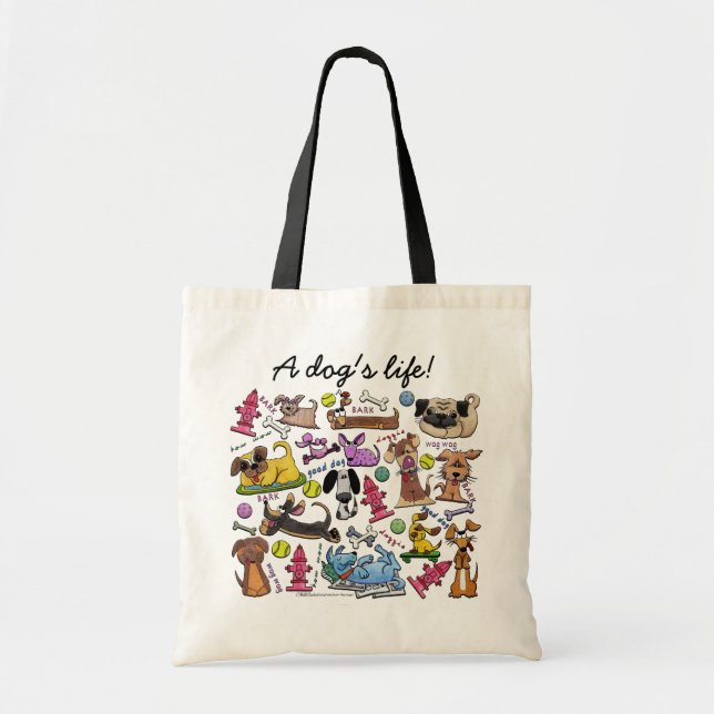 Bolsa Tote Colagem de Cachorros (Frente)