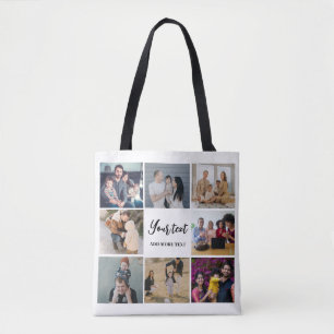 Bolsa Tote Colagem de família moderna simples personalizada