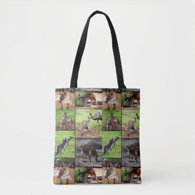 Bolsa Tote Colagem de Foto de Kangaroo, Cheio de Shopping de  (Frente)