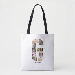 Bolsa Tote Colagem de Fotografias com design Letra G
