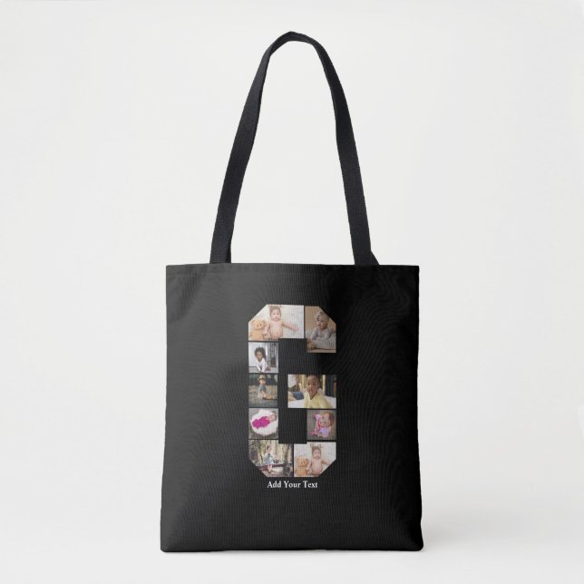 Bolsa Tote Colagem de Fotografias com design Letra G (Frente)